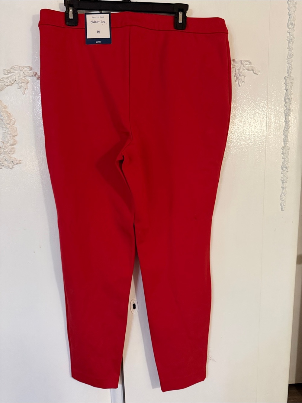 Charter Club Red Skinny Pants Sz 16 - Picture 2 of 5